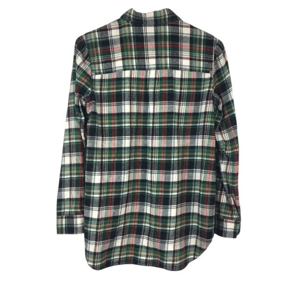 Madewell Ex-boyfriend Highland Tartan Christmas Colors Plaid Flannel Shirt - Picture 5 of 14